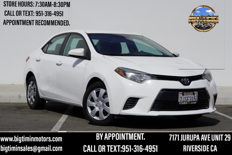 2015 Toyota Corolla LE 4dr Sdn LE, available for sale in Riverside, California | Big Timin Motors LLC. Riverside, California 2015 Toyota Corolla LE 4dr Sdn LE, available for sale in Riverside, California | Big Timin Motors LLC. Riverside, California