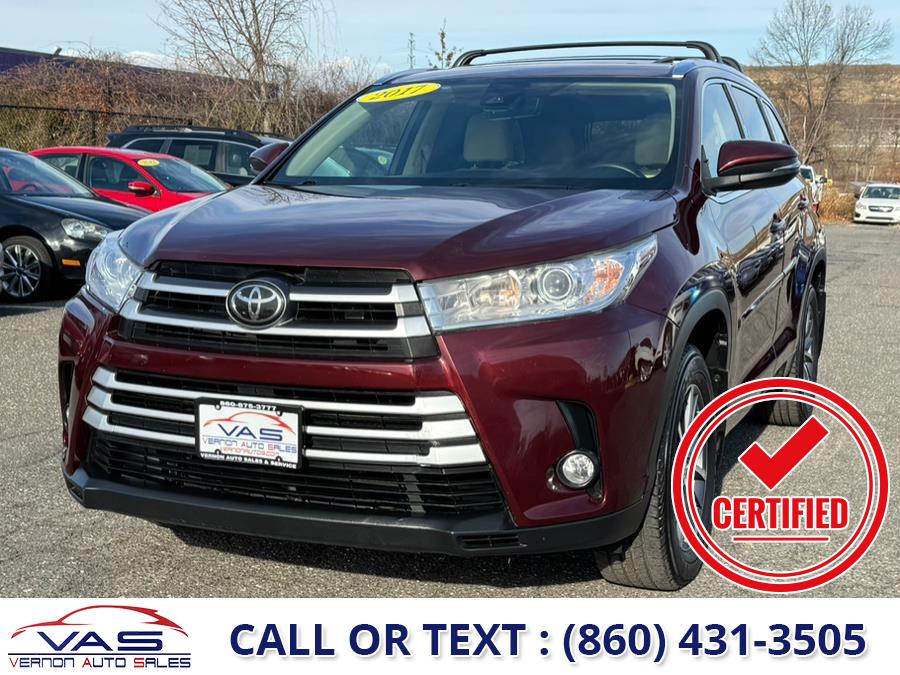 2017 Toyota Highlander XLE V6 AWD (Natl), available for sale in Manchester, Connecticut | Vernon Auto Sale & Service. Manchester, Connecticut