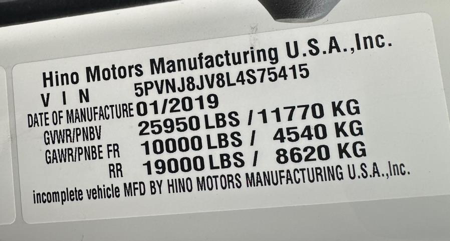 2020 HINO 268A 26FT MORGAN BOX/MAXON LIFTGATE NON CDL, available for sale in Paterson, New Jersey | Speedway Commercial Motors LLC. Paterson, New Jersey 2020 HINO 268A 26FT MORGAN BOX/MAXON LIFTGATE NON CDL, available for sale in Paterson, New Jersey | Speedway Commercial Motors LLC. Paterson, New Jersey