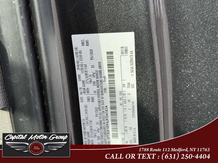 2018 Ford F-150 XLT 4WD SuperCab 6.5'' Box, available for sale in Medford, New York | Capital Motor Group Inc. Medford, New York 2018 Ford F-150 XLT 4WD SuperCab 6.5'' Box, available for sale in Medford, New York | Capital Motor Group Inc. Medford, New York