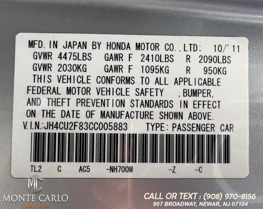 2012 Acura TSX 4dr Sdn I4 Auto Special Edition, available for sale in Newark, New Jersey | Monte Carlo Car Club llc. Newark, New Jersey 2012 Acura TSX 4dr Sdn I4 Auto Special Edition, available for sale in Newark, New Jersey | Monte Carlo Car Club llc. Newark, New Jersey