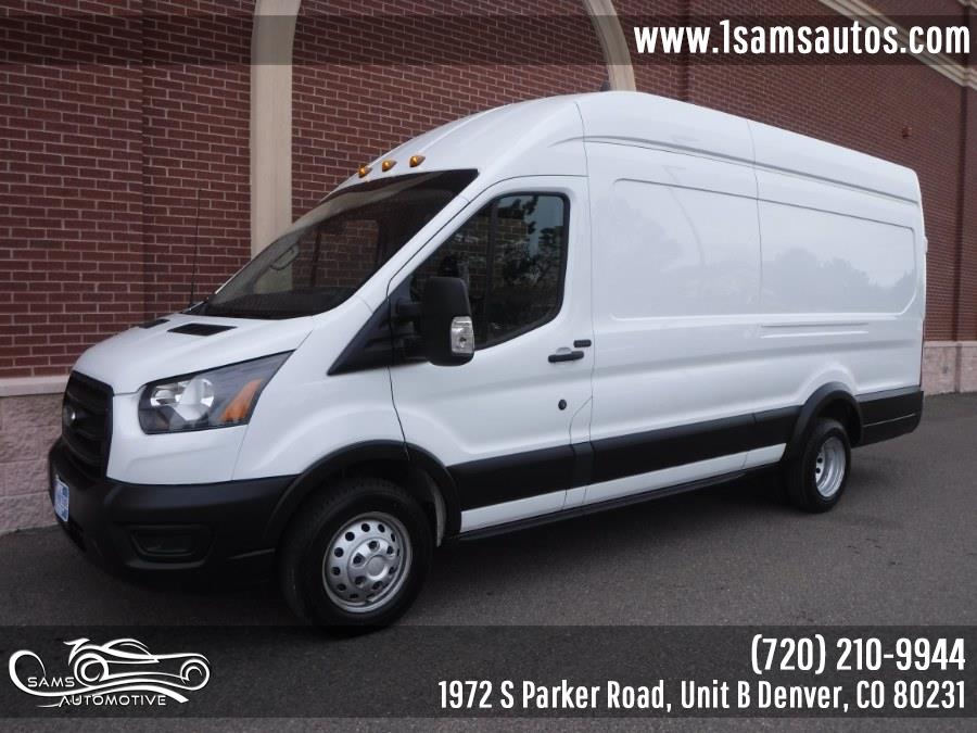 2021 Ford Transit Cargo Van T-350 HD 148" EL Hi Rf 9950 GVWR DRW RWD, available for sale in Denver, Colorado | Sam's Automotive. Denver, Colorado