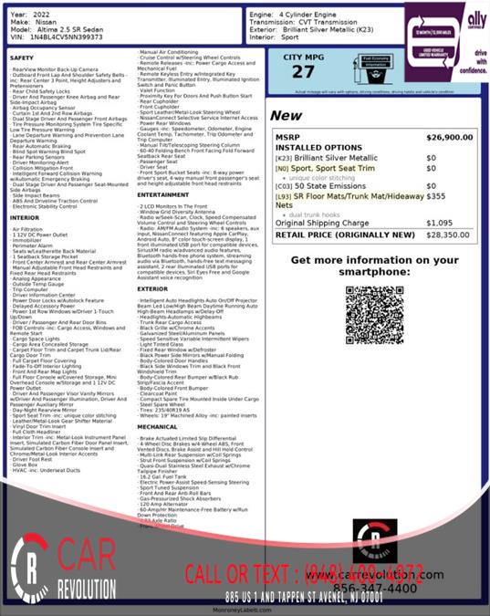 2022 Nissan Altima 2.5 SR, available for sale in Avenel, New Jersey | Car Revolution. Avenel, New Jersey 2022 Nissan Altima 2.5 SR, available for sale in Avenel, New Jersey | Car Revolution. Avenel, New Jersey