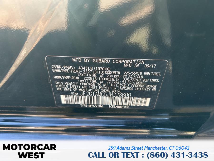 2018 Subaru Crosstrek 2.0i Limited CVT, available for sale in Manchester, Connecticut | Motorcar West. Manchester, Connecticut 2018 Subaru Crosstrek 2.0i Limited CVT, available for sale in Manchester, Connecticut | Motorcar West. Manchester, Connecticut