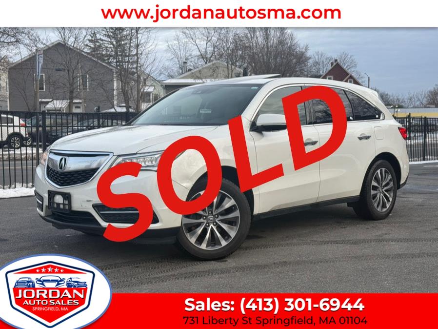 2016 Acura MDX SH-AWD 4dr w/Tech/AcuraWatch Plus, available for sale in Springfield, Massachusetts | Jordan Auto Sales. Springfield, Massachusetts