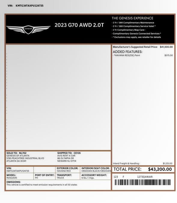 2023 Genesis G70 2.0T AWD, available for sale in Maple Shade, New Jersey | Car Revolution. Maple Shade, New Jersey 2023 Genesis G70 2.0T AWD, available for sale in Maple Shade, New Jersey | Car Revolution. Maple Shade, New Jersey