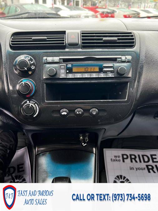 2004 Honda Civic Value Coupe 2D, available for sale in Newark, New Jersey | Fast and Furious Auto Sales. Newark, New Jersey 2004 Honda Civic Value Coupe 2D, available for sale in Newark, New Jersey | Fast and Furious Auto Sales. Newark, New Jersey