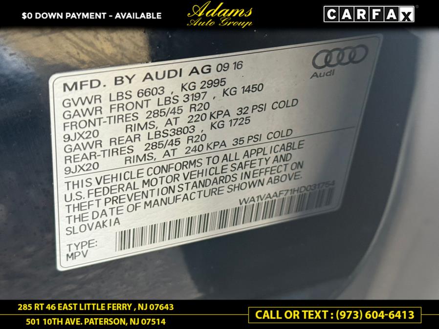 2017 Audi Q7 3.0 TFSI Prestige, available for sale in Paterson, New Jersey | Adams Auto Group. Paterson, New Jersey 2017 Audi Q7 3.0 TFSI Prestige, available for sale in Paterson, New Jersey | Adams Auto Group. Paterson, New Jersey
