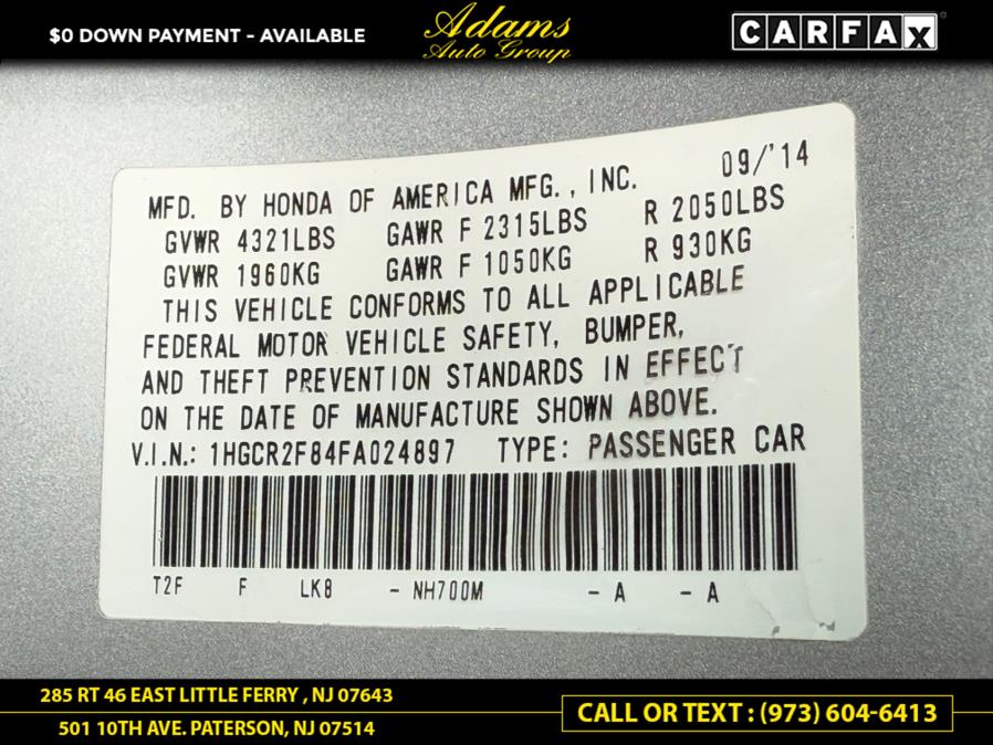 2015 Honda Accord Sedan 4dr I4 CVT EX-L, available for sale in Little Ferry , New Jersey | Adams Auto Group . Little Ferry , New Jersey 2015 Honda Accord Sedan 4dr I4 CVT EX-L, available for sale in Little Ferry , New Jersey | Adams Auto Group . Little Ferry , New Jersey