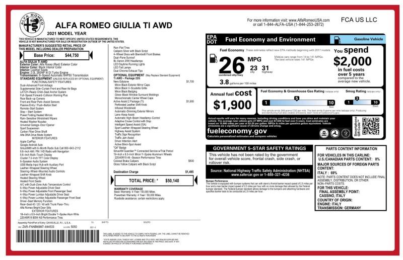 2021 Alfa Romeo Giulia Ti AWD, available for sale in Maple Shade, New Jersey | Car Revolution. Maple Shade, New Jersey 2021 Alfa Romeo Giulia Ti AWD, available for sale in Maple Shade, New Jersey | Car Revolution. Maple Shade, New Jersey