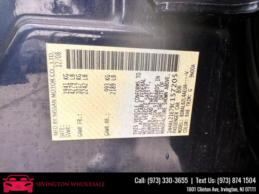 2009 Nissan Altima 4dr Sdn I4 CVT 2.5 SL, available for sale in Irvington, New Jersey | Irvington Wholesale Group. Irvington, New Jersey 2009 Nissan Altima 4dr Sdn I4 CVT 2.5 SL, available for sale in Irvington, New Jersey | Irvington Wholesale Group. Irvington, New Jersey