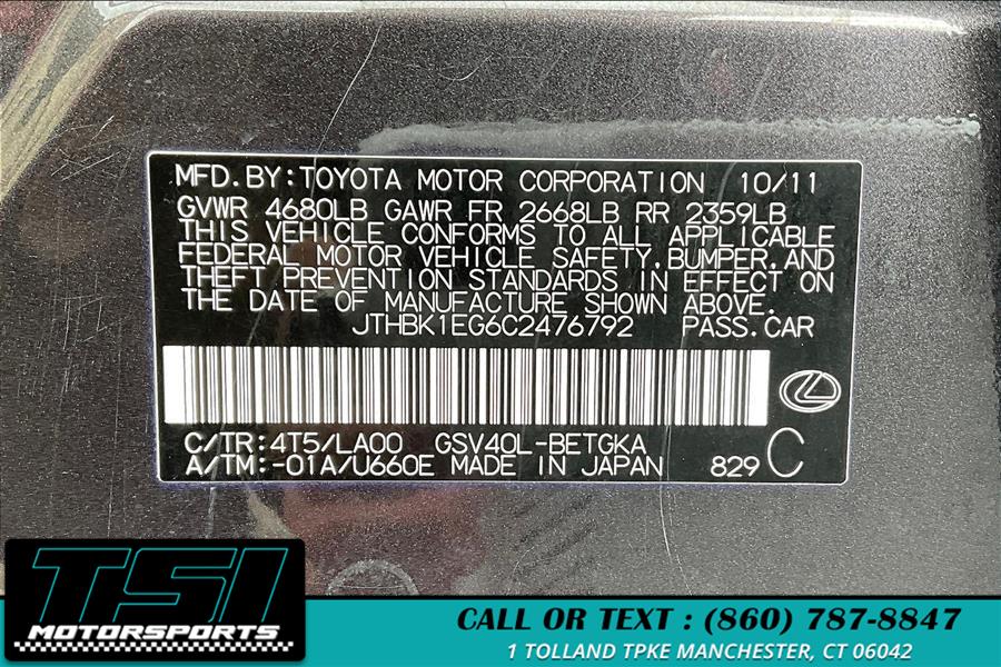 2012 Lexus ES 350 4dr Sdn, available for sale in Manchester, Connecticut | TSI Motorsports. Manchester, Connecticut 2012 Lexus ES 350 4dr Sdn, available for sale in Manchester, Connecticut | TSI Motorsports. Manchester, Connecticut
