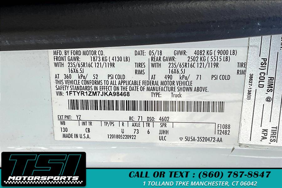 2018 Ford Transit Van T-250 130" Low Rf 9000 GVWR Swing-Out RH Dr, available for sale in Manchester, Connecticut | TSI Motorsports. Manchester, Connecticut 2018 Ford Transit Van T-250 130" Low Rf 9000 GVWR Swing-Out RH Dr, available for sale in Manchester, Connecticut | TSI Motorsports. Manchester, Connecticut