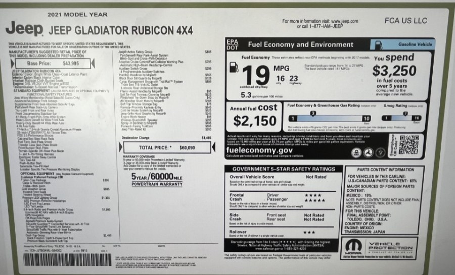 2021 Jeep Gladiator Rubicon 4x4, available for sale in South Windsor, Connecticut | Mike And Tony Auto Sales, Inc. South Windsor, Connecticut 2021 Jeep Gladiator Rubicon 4x4, available for sale in South Windsor, Connecticut | Mike And Tony Auto Sales, Inc. South Windsor, Connecticut