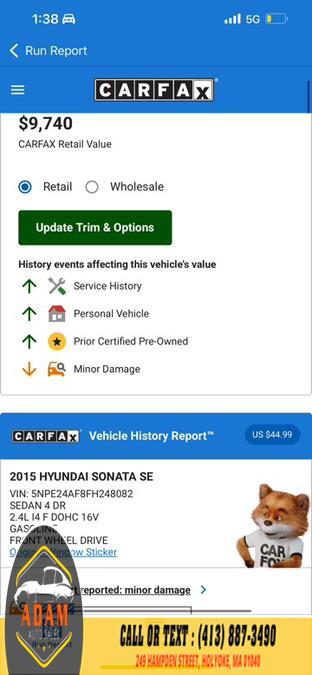 2015 Hyundai Sonata 4dr Sdn 2.4L SE PZEV, available for sale in Holyoke, Massachusetts | Adam Auto Sales. Holyoke, Massachusetts 2015 Hyundai Sonata 4dr Sdn 2.4L SE PZEV, available for sale in Holyoke, Massachusetts | Adam Auto Sales. Holyoke, Massachusetts