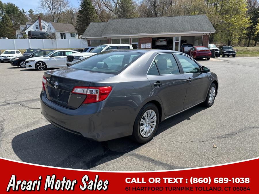2013 Toyota Camry 4dr Sdn I4 Auto LE (Natl), available for sale in Tolland, Connecticut | Arcari Motor Sales. Tolland, Connecticut 2013 Toyota Camry 4dr Sdn I4 Auto LE (Natl), available for sale in Tolland, Connecticut | Arcari Motor Sales. Tolland, Connecticut
