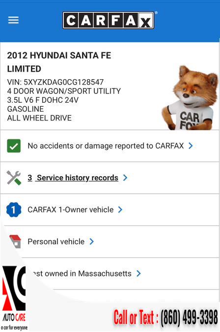 2012 Hyundai Santa Fe AWD 4dr V6 Limited, available for sale in Vernon , Connecticut | Auto Care Motors. Vernon , Connecticut 2012 Hyundai Santa Fe AWD 4dr V6 Limited, available for sale in Vernon , Connecticut | Auto Care Motors. Vernon , Connecticut