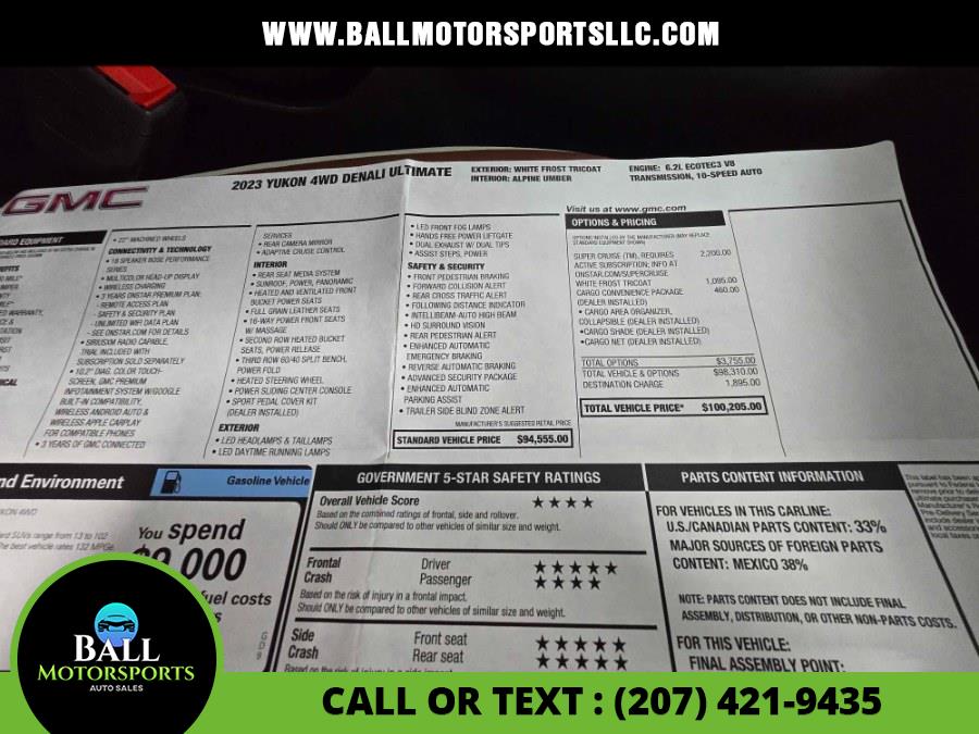 2023 GMC Yukon 4WD 4dr Denali Ultimate, available for sale in Brewer, Maine | Ball Motorsports LLC. Brewer, Maine 2023 GMC Yukon 4WD 4dr Denali Ultimate, available for sale in Brewer, Maine | Ball Motorsports LLC. Brewer, Maine