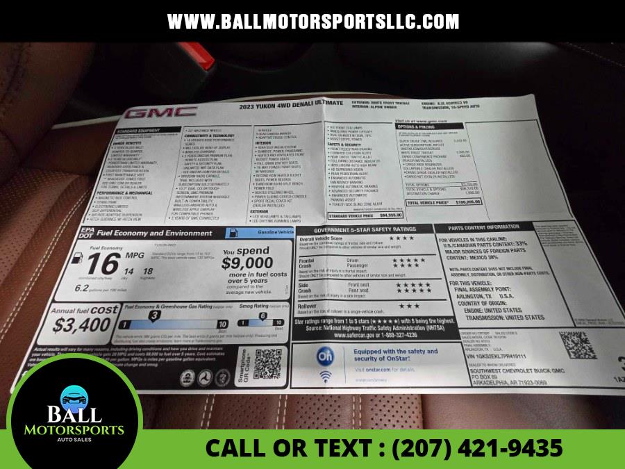 2023 GMC Yukon 4WD 4dr Denali Ultimate, available for sale in Brewer, Maine | Ball Motorsports LLC. Brewer, Maine 2023 GMC Yukon 4WD 4dr Denali Ultimate, available for sale in Brewer, Maine | Ball Motorsports LLC. Brewer, Maine