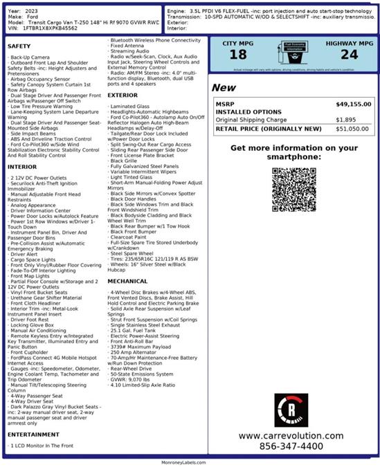 2023 Ford Transit T-250 Hr Gvwr Rwd Cargo Van , available for sale in Maple Shade, New Jersey | Car Revolution. Maple Shade, New Jersey 2023 Ford Transit T-250 Hr Gvwr Rwd Cargo Van , available for sale in Maple Shade, New Jersey | Car Revolution. Maple Shade, New Jersey