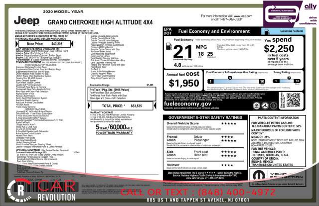 2020 Jeep Grand Cherokee High Altitude 4X4, available for sale in Avenel, New Jersey | Car Revolution. Avenel, New Jersey 2020 Jeep Grand Cherokee High Altitude 4X4, available for sale in Avenel, New Jersey | Car Revolution. Avenel, New Jersey