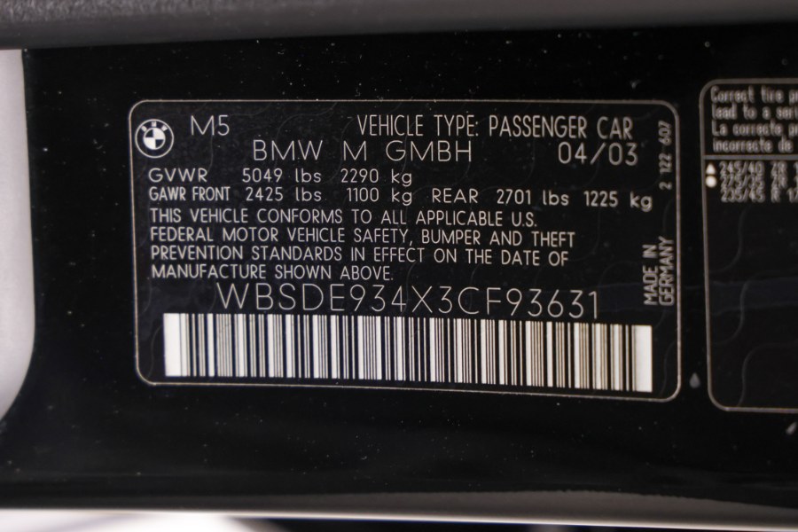 2003 BMW 5-Series M5 4dr Sdn 6-Spd Manual, available for sale in North Salem, New York | Meccanic Shop North Inc. North Salem, New York 2003 BMW 5-Series M5 4dr Sdn 6-Spd Manual, available for sale in North Salem, New York | Meccanic Shop North Inc. North Salem, New York