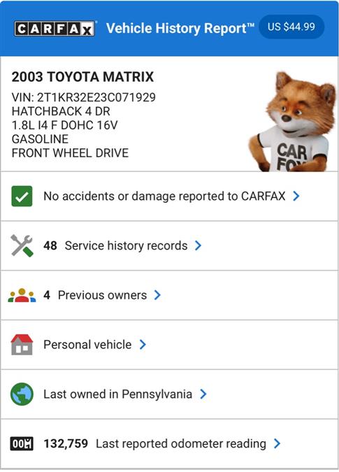 2003 Toyota Corolla Matrix XR, available for sale in Garfield, New Jersey | Urban Motors Collection. Garfield, New Jersey 2003 Toyota Corolla Matrix XR, available for sale in Garfield, New Jersey | Urban Motors Collection. Garfield, New Jersey