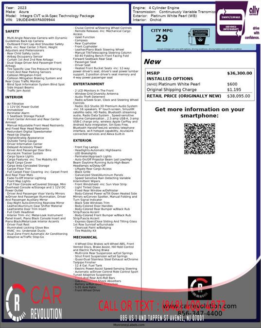 2023 Acura Integra w/A-Spec Technology Package, available for sale in Avenel, New Jersey | Car Revolution. Avenel, New Jersey 2023 Acura Integra w/A-Spec Technology Package, available for sale in Avenel, New Jersey | Car Revolution. Avenel, New Jersey