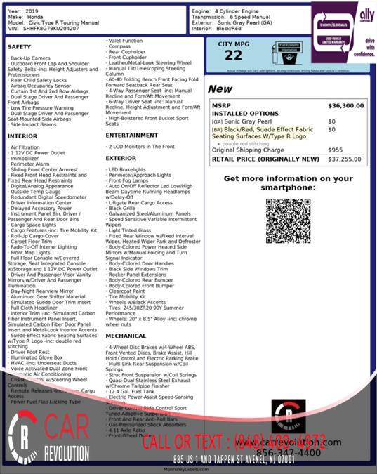 2019 Honda Civic Type r Touring Manual, available for sale in Avenel, New Jersey | Car Revolution. Avenel, New Jersey 2019 Honda Civic Type r Touring Manual, available for sale in Avenel, New Jersey | Car Revolution. Avenel, New Jersey