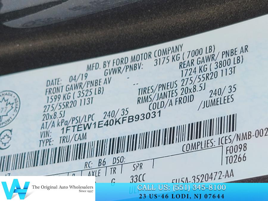 2019 Ford F-150 LARIAT 4WD SuperCrew 6.5'' Box, available for sale in Lodi, New Jersey | AW Auto & Truck Wholesalers, Inc. Lodi, New Jersey 2019 Ford F-150 LARIAT 4WD SuperCrew 6.5'' Box, available for sale in Lodi, New Jersey | AW Auto & Truck Wholesalers, Inc. Lodi, New Jersey