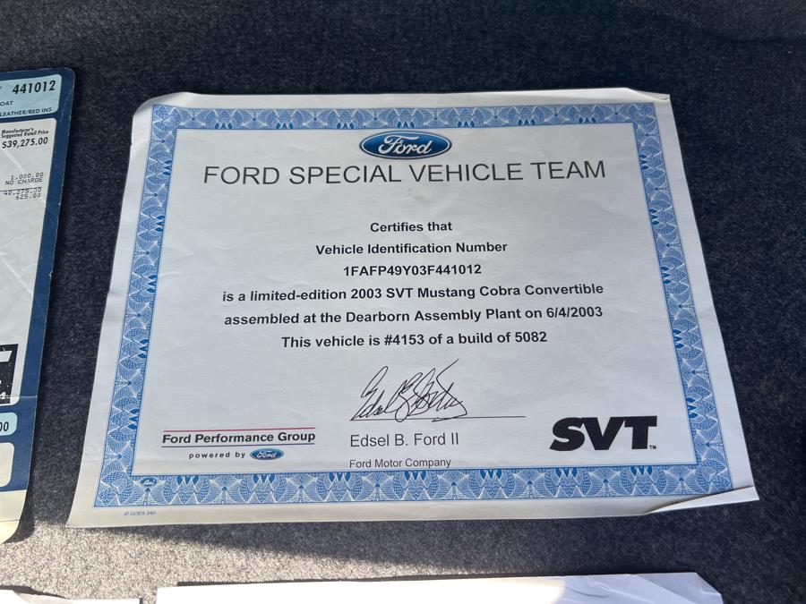 2003 Ford Mustang 2dr Conv SVT Cobra 10th Anniv, available for sale in Waterbury, Connecticut | National Auto Brokers, Inc.. Waterbury, Connecticut 2003 Ford Mustang 2dr Conv SVT Cobra 10th Anniv, available for sale in Waterbury, Connecticut | National Auto Brokers, Inc.. Waterbury, Connecticut