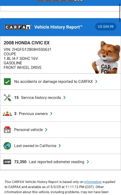 2008 Honda Civic Cpe EX 2dr Auto (SUNROOF), available for sale in Riverside, California | Big Timin Motors LLC. Riverside, California 2008 Honda Civic Cpe EX 2dr Auto (SUNROOF), available for sale in Riverside, California | Big Timin Motors LLC. Riverside, California