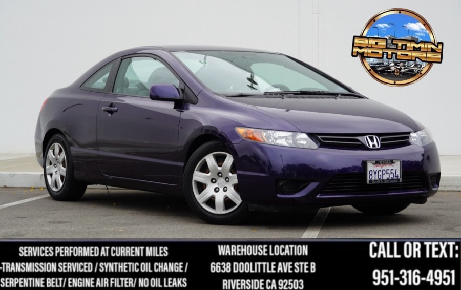 2008 Honda Civic Cpe LX 2dr Auto LX, available for sale in Riverside, California | Big Timin Motors LLC. Riverside, California