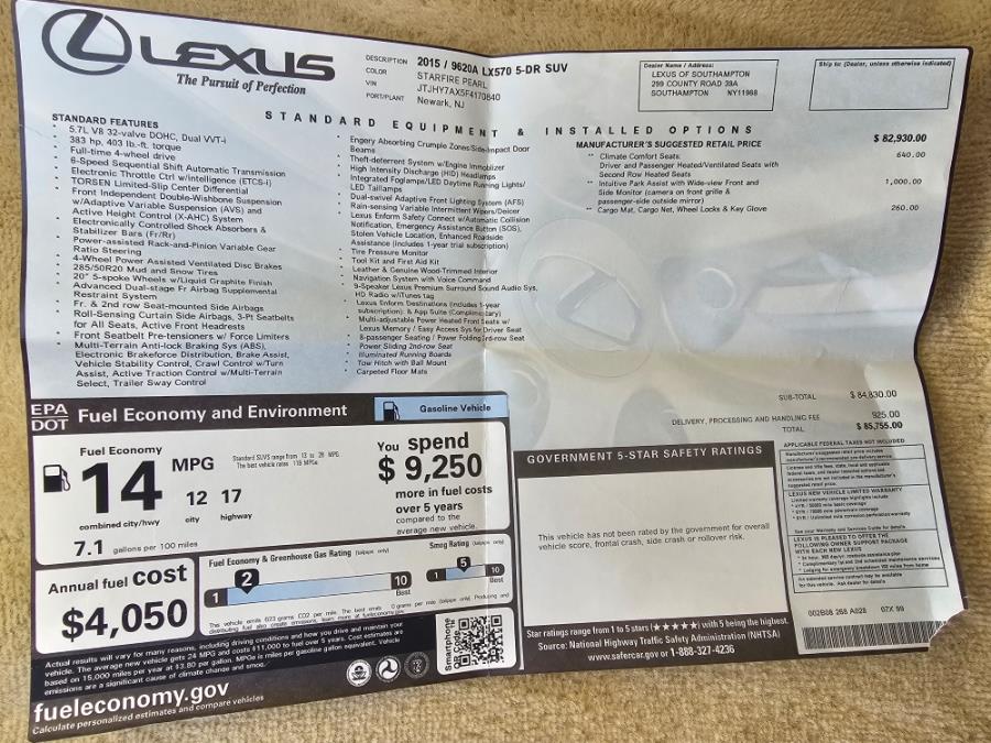 2015 Lexus LX 570 4WD 4dr, available for sale in Wantagh, New York | Alpine Motors Inc. Wantagh, New York 2015 Lexus LX 570 4WD 4dr, available for sale in Wantagh, New York | Alpine Motors Inc. Wantagh, New York