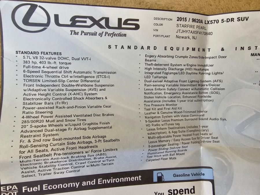 2015 Lexus LX 570 4WD 4dr, available for sale in Wantagh, New York | Alpine Motors Inc. Wantagh, New York 2015 Lexus LX 570 4WD 4dr, available for sale in Wantagh, New York | Alpine Motors Inc. Wantagh, New York