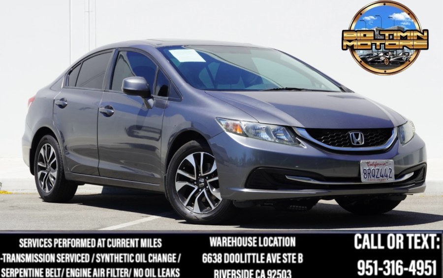 2013 Honda Civic Sdn EX SUNROOF/BLUETOOTH/BACK UP CAMERA/, available for sale in Riverside, California | Big Timin Motors LLC. Riverside, California 2013 Honda Civic Sdn EX SUNROOF/BLUETOOTH/BACK UP CAMERA/, available for sale in Riverside, California | Big Timin Motors LLC. Riverside, California