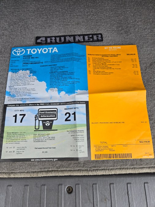 2004 Toyota 4Runner 4dr SR5 Sport V6 Auto 4WD, available for sale in Bristol, Connecticut | Dealmax Motors LLC. Bristol, Connecticut 2004 Toyota 4Runner 4dr SR5 Sport V6 Auto 4WD, available for sale in Bristol, Connecticut | Dealmax Motors LLC. Bristol, Connecticut