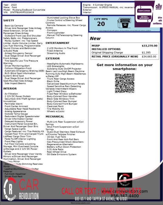 2023 Ford Mustang EcoBoost Premium, available for sale in Avenel, New Jersey | Car Revolution. Avenel, New Jersey 2023 Ford Mustang EcoBoost Premium, available for sale in Avenel, New Jersey | Car Revolution. Avenel, New Jersey