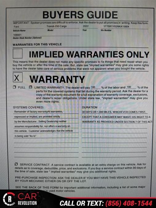 2022 Ford Transit T-250 Low Roof Cargo Van , available for sale in Maple Shade, New Jersey | Car Revolution. Maple Shade, New Jersey 2022 Ford Transit T-250 Low Roof Cargo Van , available for sale in Maple Shade, New Jersey | Car Revolution. Maple Shade, New Jersey