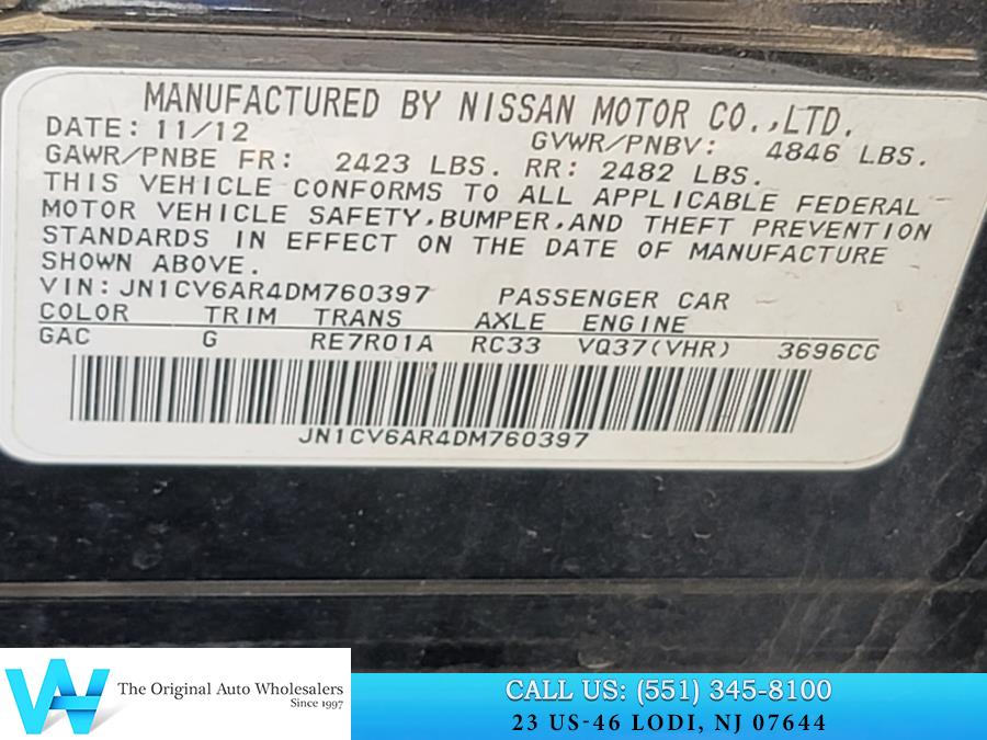 2013 Infiniti G37 Sedan 4dr x AWD, available for sale in Lodi, New Jersey | AW Auto & Truck Wholesalers, Inc. Lodi, New Jersey 2013 Infiniti G37 Sedan 4dr x AWD, available for sale in Lodi, New Jersey | AW Auto & Truck Wholesalers, Inc. Lodi, New Jersey