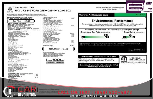 2022 Ram 3500 Big Horn 4X4 CREW CAB 8' BOX, available for sale in Avenel, New Jersey | Car Revolution. Avenel, New Jersey 2022 Ram 3500 Big Horn 4X4 CREW CAB 8' BOX, available for sale in Avenel, New Jersey | Car Revolution. Avenel, New Jersey
