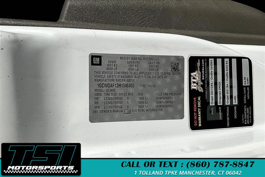 2017 Chevrolet Express Cargo Van RWD 2500 135", available for sale in Manchester, Connecticut | TSI Motorsports. Manchester, Connecticut 2017 Chevrolet Express Cargo Van RWD 2500 135", available for sale in Manchester, Connecticut | TSI Motorsports. Manchester, Connecticut