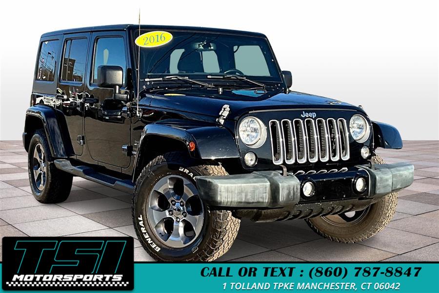 2016 Jeep Wrangler Unlimited 4WD 4dr Sahara, available for sale in Manchester, Connecticut | TSI Motorsports. Manchester, Connecticut 2016 Jeep Wrangler Unlimited 4WD 4dr Sahara, available for sale in Manchester, Connecticut | TSI Motorsports. Manchester, Connecticut