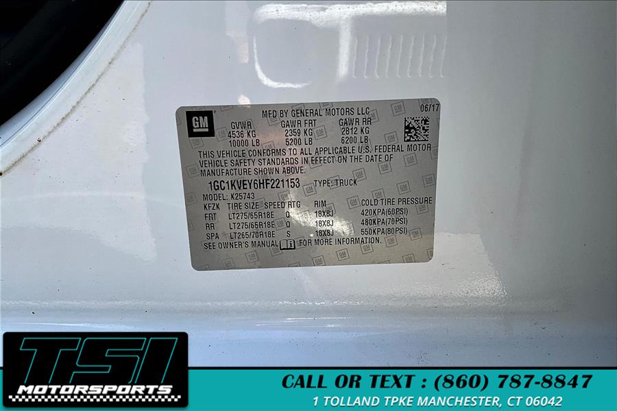 2017 Chevrolet Silverado 2500HD 4WD Crew Cab 153.7" LT, available for sale in Manchester, Connecticut | TSI Motorsports. Manchester, Connecticut 2017 Chevrolet Silverado 2500HD 4WD Crew Cab 153.7" LT, available for sale in Manchester, Connecticut | TSI Motorsports. Manchester, Connecticut