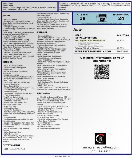 2021 Ford Transit-350 Hr Ext Cargo Van , available for sale in Maple Shade, New Jersey | Car Revolution. Maple Shade, New Jersey 2021 Ford Transit-350 Hr Ext Cargo Van , available for sale in Maple Shade, New Jersey | Car Revolution. Maple Shade, New Jersey