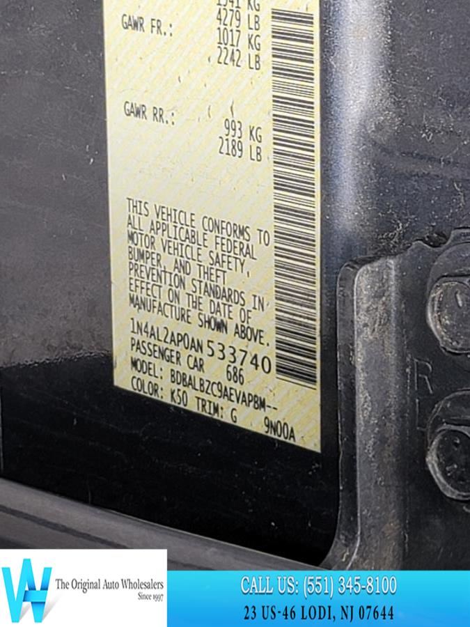 2010 Nissan Altima 4dr Sdn I4 CVT 2.5 SL, available for sale in Lodi, New Jersey | AW Auto & Truck Wholesalers, Inc. Lodi, New Jersey 2010 Nissan Altima 4dr Sdn I4 CVT 2.5 SL, available for sale in Lodi, New Jersey | AW Auto & Truck Wholesalers, Inc. Lodi, New Jersey