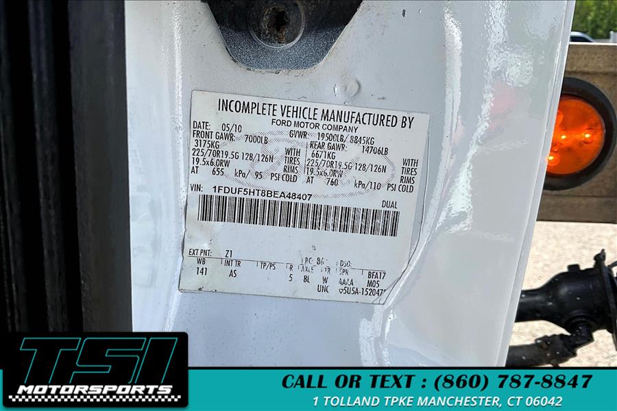 2011 Ford Super Duty F-550 DRW 4WD Reg Cab 141" WB 60" CA XL, available for sale in Manchester, Connecticut | TSI Motorsports. Manchester, Connecticut 2011 Ford Super Duty F-550 DRW 4WD Reg Cab 141" WB 60" CA XL, available for sale in Manchester, Connecticut | TSI Motorsports. Manchester, Connecticut