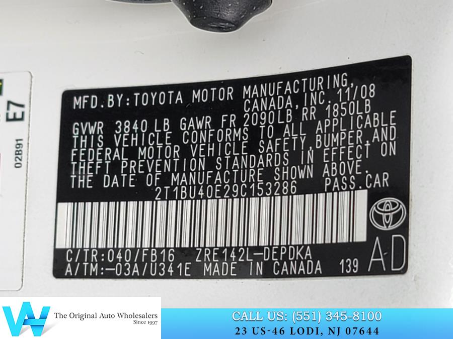 2009 Toyota Corolla 4dr Sdn Auto LE, available for sale in Lodi, New Jersey | AW Auto & Truck Wholesalers, Inc. Lodi, New Jersey 2009 Toyota Corolla 4dr Sdn Auto LE, available for sale in Lodi, New Jersey | AW Auto & Truck Wholesalers, Inc. Lodi, New Jersey