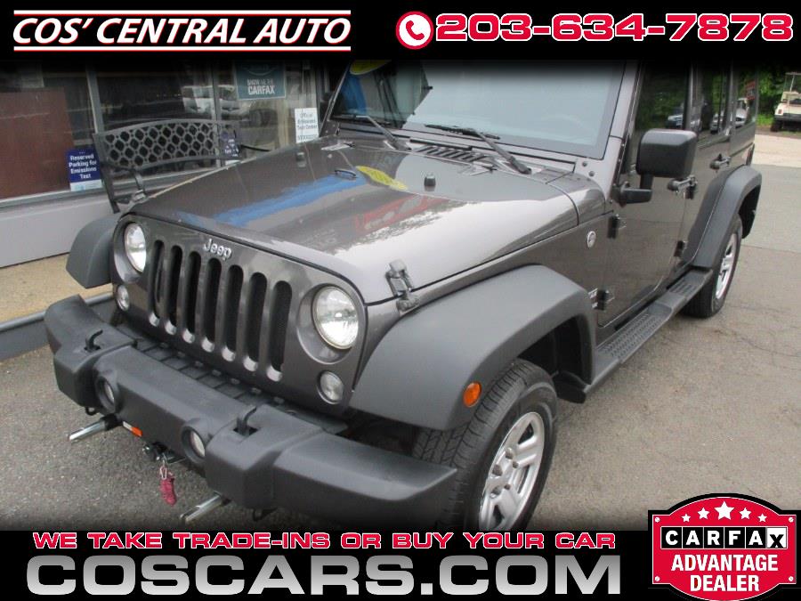 2016 Jeep Wrangler Unlimited 4WD 4dr Sport, available for sale in Meriden, Connecticut | Cos Central Auto. Meriden, Connecticut 2016 Jeep Wrangler Unlimited 4WD 4dr Sport, available for sale in Meriden, Connecticut | Cos Central Auto. Meriden, Connecticut