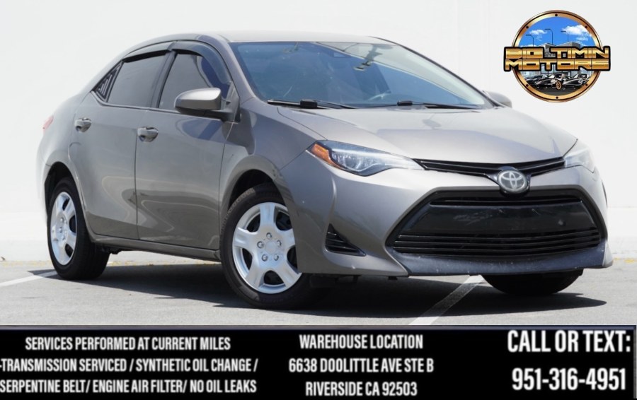 2017 Toyota Corolla LE LE/ BLACK LEATHER INTERIOR, available for sale in Riverside, California | Big Timin Motors LLC. Riverside, California